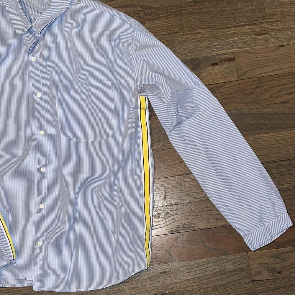 Zara Kids Blue and Yellow Striped Button Down Shirt - Picture 3 of 4